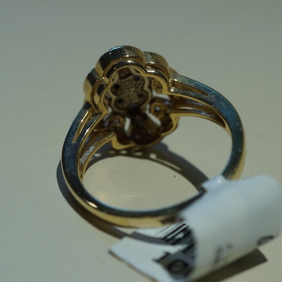 14K Two Tone Gold Genuine Diamond Ring - Picture 6 of 6